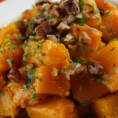 Brown Sugar Butternut Squash with Toasted Pecans